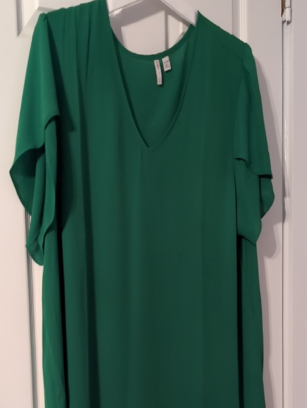 Cato Emerald Green V-Neck Flutter Sleeve Tunic